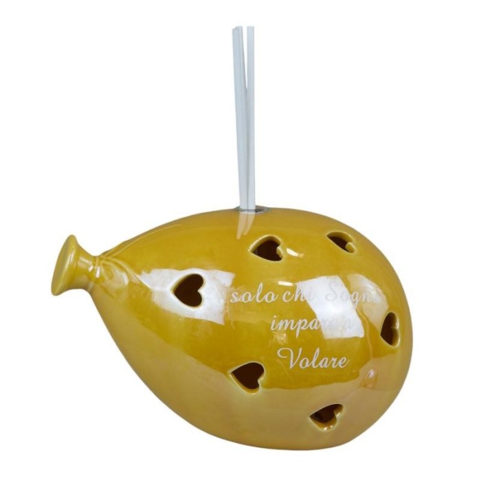 PALLONCINO GRANDE LED PROFUMATORE GIALLO C FRASE